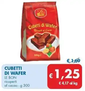 MD Discount CUBETTI DI WAFER LE BON ricoperti al cacao - g 300 offerta
