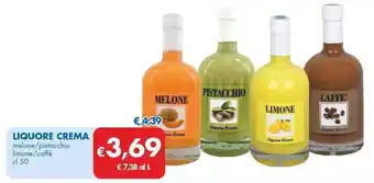 MD Discount LIQUORE CREMA melone/pistacchio limone/caffè cl 50 offerta