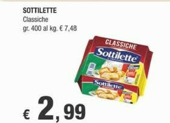 Crai Mondelez Sottilette Le Originali Classiche 400 G(ml) offerta