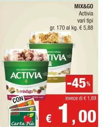 Crai Danone Mix & Go Activia Mirtilli Rossi offerta