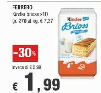 Crai Ferrero Kinder Brioss 270 G(ml) offerta