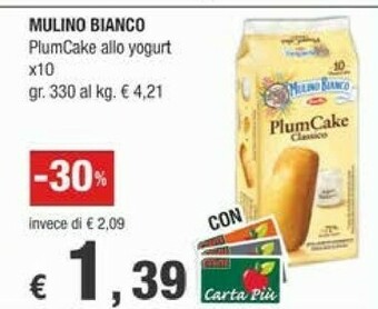 Crai Mulino Bianco PlumCake Classico 330 G(ml) offerta