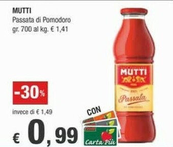 Crai Mutti Passata Di Pomodoro 700 G(ml) offerta