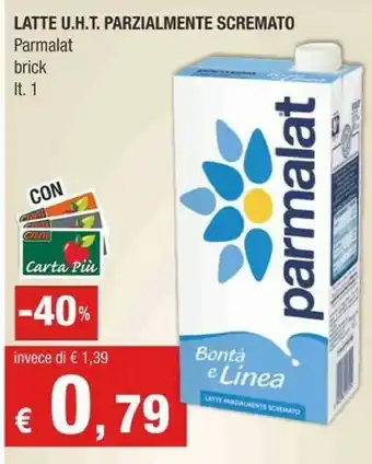 Crai Parmalat Bontà E Linea Latte Parzialmente Scremato 1000 G(ml) offerta