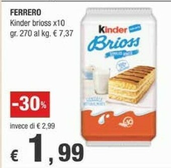 Crai Ferrero Kinder Brioss 270 G(ml) offerta