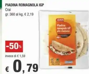 Crai Piadina romagnola Crai Igp offerta