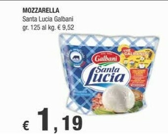 Crai Galbani Mozzarella Santa Lucia 125 G(ml) offerta