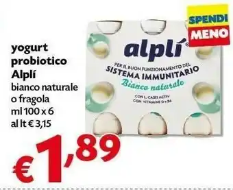 Pam Alplì Yogurt Probiotico Bianco Naturale O Fragola offerta