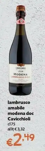 Pam Cavicchioli Lambrusco Amabile Modena Doc offerta
