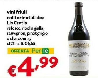 Pam Lis Cretis Vini Friuli Colli Orientali DOC offerta