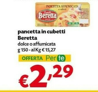 Pam Beretta Pancetta Dolce A Cubetti offerta