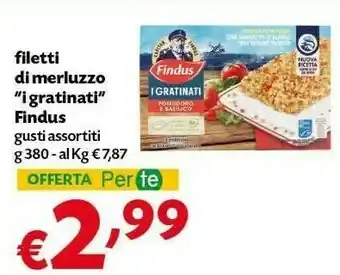 Pam Findus Filetti Gratinati Di Merluzzo D'Alaska Integrali 380 G(ml) offerta