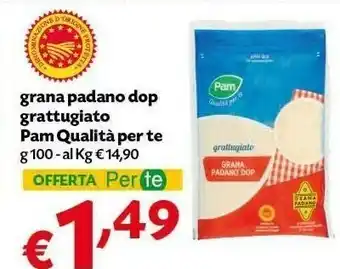 Pam Grana Padano Dop Grattugiato Pam Qualità Per Te offerta