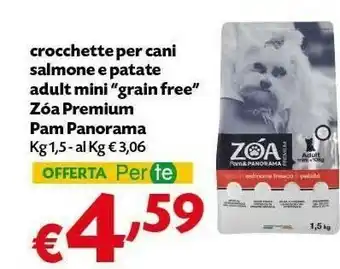 Pam Crocchette Per Cani Salmone E Patate Adult Mini Grain Free 1500 G offerta