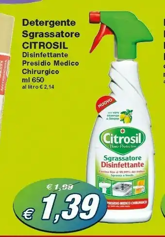 Prix Quality Citrosil Detergente Sgrassatore Disinfettante 650 Ml offerta