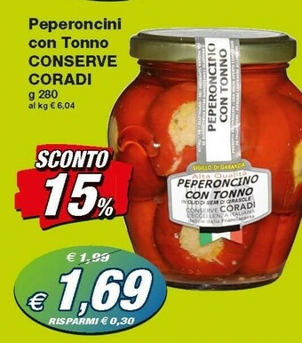 Prix Quality Conserve Coradi Peperoncini Con Tonno offerta