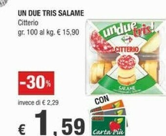 Crai Citterio Un Due Tris Salame offerta