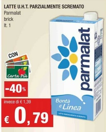 Crai Parmalat Bontà E Linea Latte Parzialmente Scremato 1000 G(ml) offerta