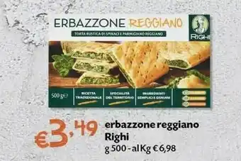 Pam Righi Erbazzone Reggiano Torta Rustica Con Spinaci 500 G(ml) offerta