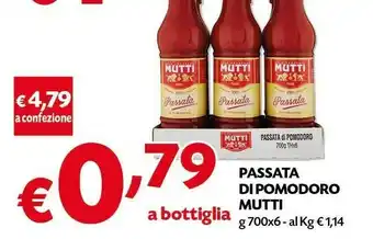 Pam Mutti Passata Di Pomodoro 700 G(ml) offerta