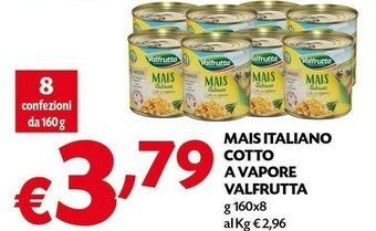 Pam Valfrutta Mais Italiano Cotto A Vapore offerta