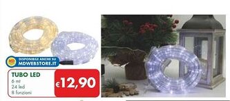 MD Discount TUBO LED 6 mt 24 led 8 funzioni offerta