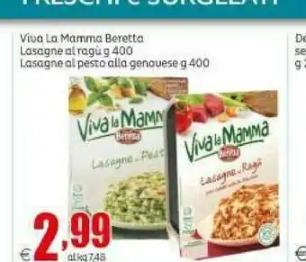 Elite Beretta Beretta - Lasagne al Ragù di Soia Viva la Mamma 400 g(ml) offerta