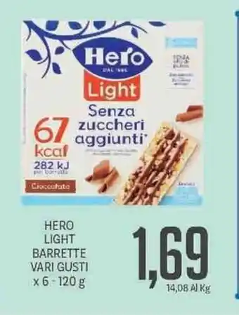 Supermercati Piccolo Hero Light Barrette Vari Gusti x 6 - 120 g offerta