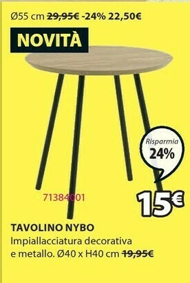 JYSK Tavolino Nybo offerta