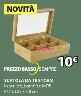 JYSK Scatola Da Tè Storm In Acrilico, Bambu E Mdf offerta