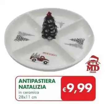 MD Discount ANTIPASTIERA NATALIZIA in ceramica 28x11 cm offerta