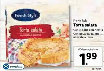 Lidl French Style Torta Salata Con Cipolla E Pancetta / Con Uova Da Gallina Allevate A Terra offerta