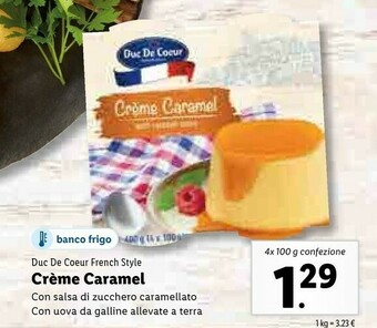 Lidl Duc de coeur Crème Brûlèe Flavoured Ice Cream With Caramel Sauce 490 G(ml) offerta