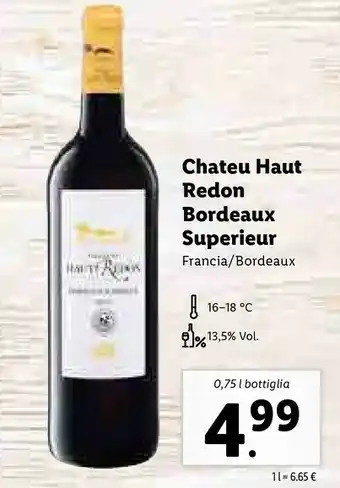 Lidl Chateu Haut Redon Bordeaux Superieur offerta
