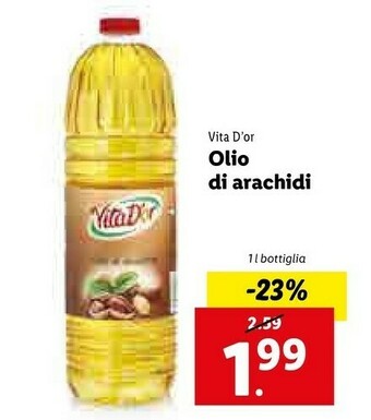 Lidl Vita d'or Olio Di Arachidi offerta