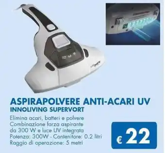 MD Discount ASPIRAPOLVERE ANTI-ACARI UV INNOLIVING SUPERVORT offerta