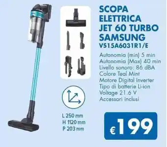 MD Discount SCOPA ELETTRICA JET 60 TURBO SAMSUNG VS15A6031R1/E offerta