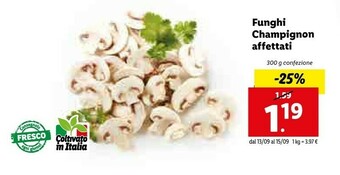 Lidl Funghi Champignon Affettati offerta