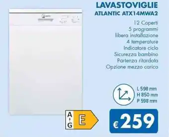 MD Discount LAVASTOVIGLIE ATLANTIC ATX14MWA2 offerta