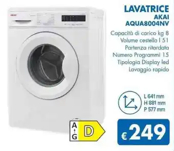MD Discount LAVATRICE AKAI AQUA8004NV offerta