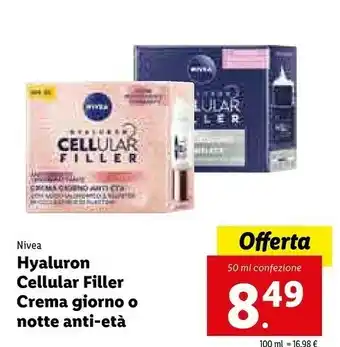 Lidl Nivea Hyaluron Cellular Filler Crema Giorno offerta