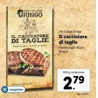 Lidl The italian gringo Il Cacciatore Di Taglie Hamburger Black Angus 300 G(ml) offerta