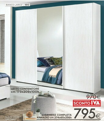 Mondo Convenienza Camera Completa Armadio Cm 274x65x256h offerta