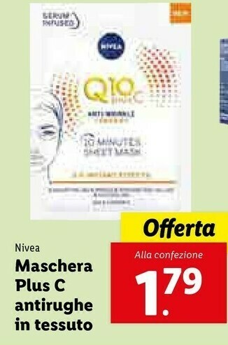 Lidl Nivea Maschera Plus C Antirughe In Tessuto offerta