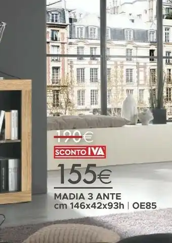 Mondo Convenienza Madia 3 Ante Cm 146x42x93h offerta