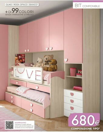 Mondo Convenienza Olmo Rosa Opaco Camera Da Letto offerta