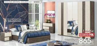 Mondo Convenienza Golden Brown Letto Contenitore Cm 169x203x94h offerta