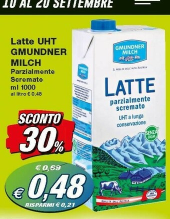 Prix Quality Gmundner Milch - Latte Parzialmente Scremato A Lunga Conservazione 1000 G(ml) offerta