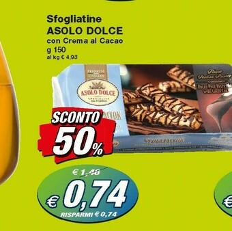 Prix Quality Asolo Dolce - Sfogliaciok Sfogliatine con Crema al Cacao 150 g(ml) offerta