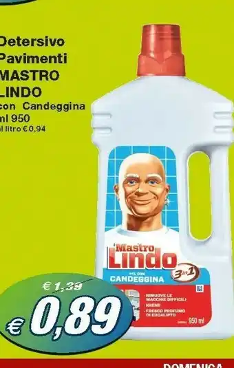 Prix Quality Mastro lindo Detersivo Pavimenti Con Candeggina 950 Ml offerta